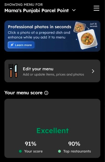 After Optimization Menu Score