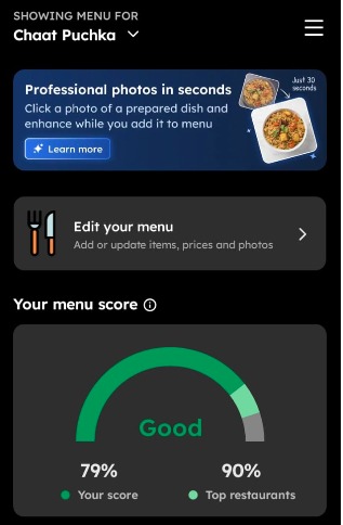 After Optimization Menu Score